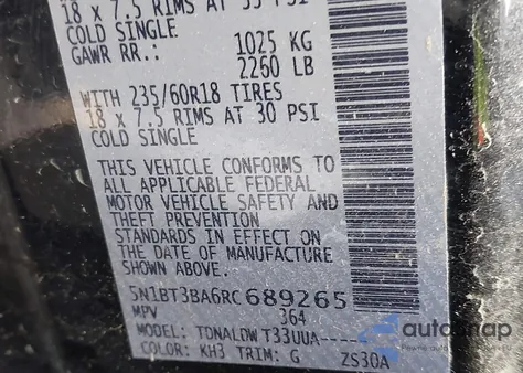 2024 Nissan Rogue Sv Fwd from USA, damaged, VIN 5N1BT3BA6RC689265